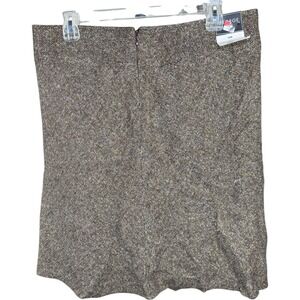 George‎ Brown Tweed Herringbone Skirt Size 14 Wool Blend NWT Lined Back Zip